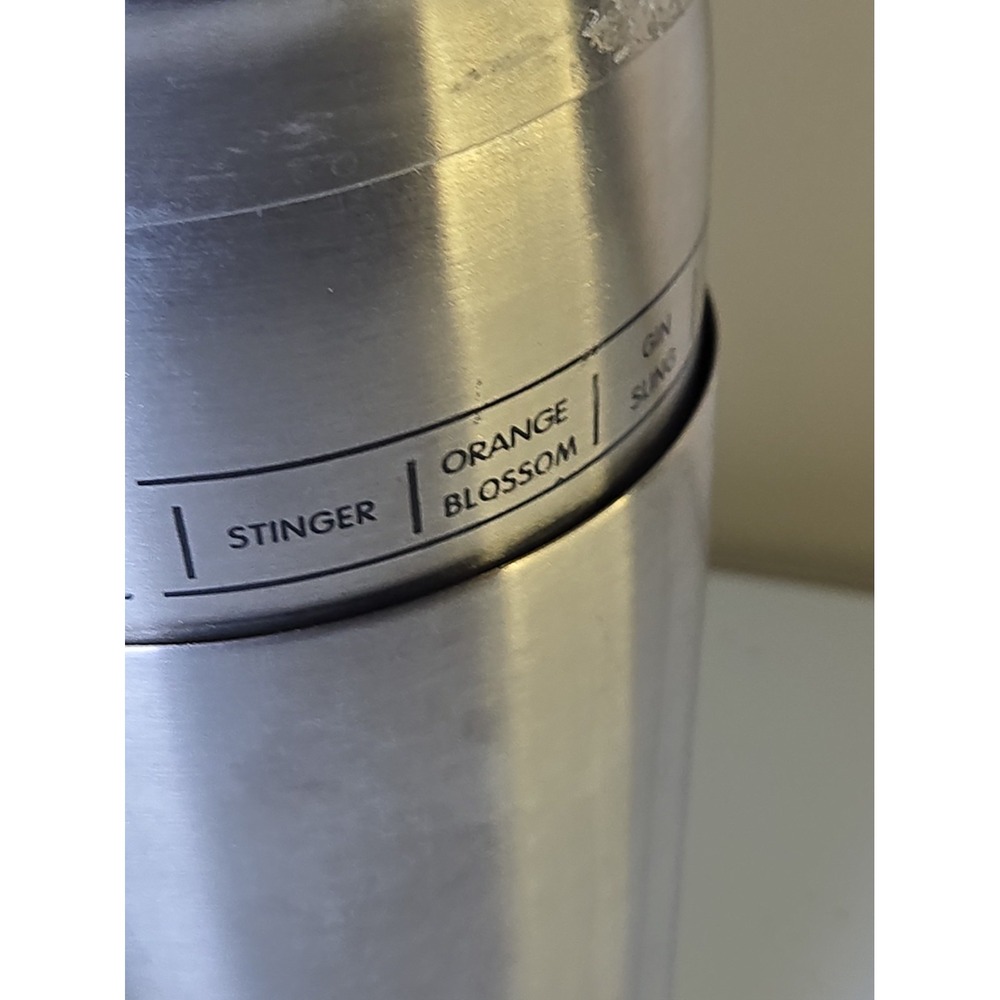 Oggi Dial A Drink Cocktail Shaker Stainless Steel Recipe 34oz Rotating Sleeve - Picture 7 of 10